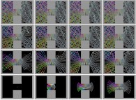 Double bidimensional rectangular billiard with 64 isotropic particles and without collisions 