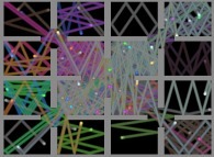 Bidimensional Sierpinski billiard with 64 isotropic particles and without collisions 