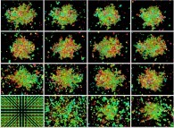 Tridimensional fractal aggregates obtained by means of pasting during collisions of particles submitted to an attractive central field of gravity 