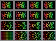 Bidimensional quasi-symmetrical fractal aggregates obtained by means of a 100% pasting process during collisions of particles submitted to an attractive central field of gravity 