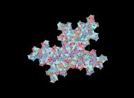 Le 'cluster' de niveau 3 constitué de 8 'cluster's de niveau 2 de 'Spectre's avec visualisation des points-clefs regroupés en quadrilatères (8 8 petits et un grand)