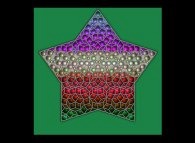 Tridimensional visualization of an aperiodic Penrose tiling of the Golden Decagon 