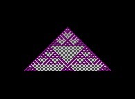 The 64 first lines of the Pascal's Triangle -modulo 3- 