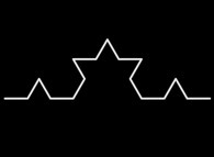 The construction process of the von Koch curve -iteration 2: the removing of the bases of the four equilateral triangles- 