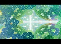 Mapping on a sphere family of a finite subset of a periodical tiling of the plane using 4 von Koch-like snowflakes -iteration 3- 