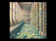 The Library of Babel in the style of Claude Monet -Courtesy of 'www.bing.com'- 