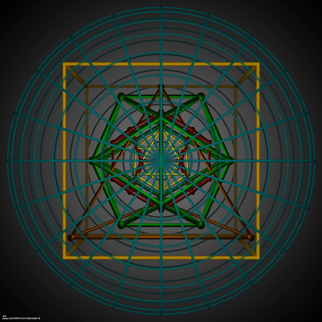Kepler attempt to associate each of the six known planets with one of the Platonic solids [La tentative de K&eacute;pler d'associer chacune des six plan&egrave;tes alors connues &agrave; l'un des solides platoniciens ]