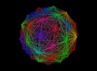 60 evenly distributed points on a sphere by means of simulated annealing 