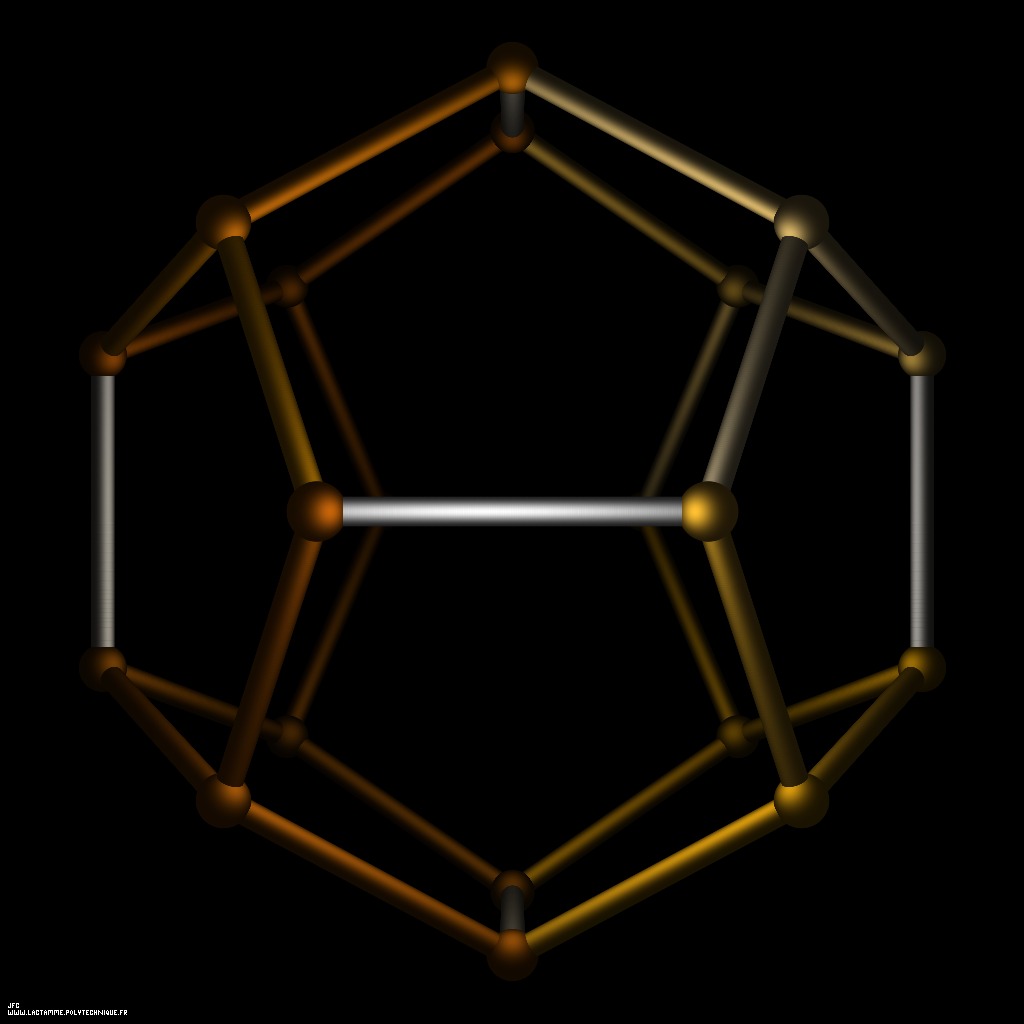 The regular Dodecahedron, one of the 5 Platonic Solids [Le dod&eacute;ca&egrave;dre r&eacute;gulier, l'un des 5 solides platoniciens ]